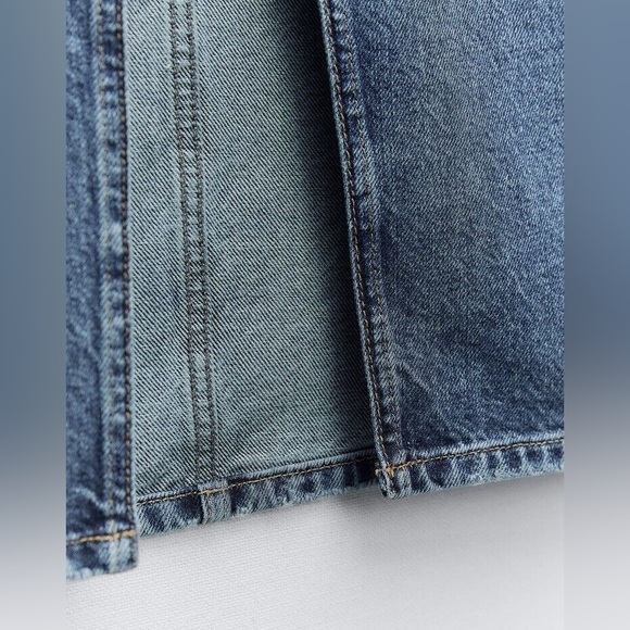 NWT. Zara Blue Low-Rise TRF Denim Maxi Skirt with Boxer Detail. Size S. - Picture 8 of 13